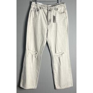 Vervet Jeans‎ Gray 32 Leslie 90s Vtg Flare Distressed Raw Hem Retro Grunge Wide